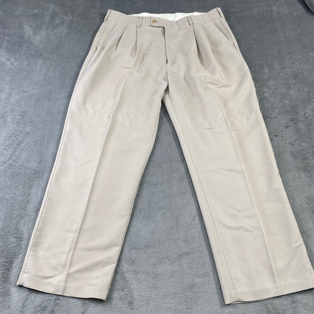 Nike Golf Mens 38x30 Pleated Khaki Chino Pants Performance Casual